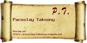 Pacsolay Taksony névjegykártya
